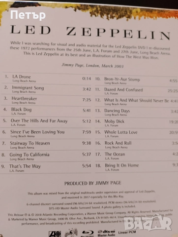 Продавам оригинален блу рей диск(BD) на Led Zeppelin, снимка 4 - DVD дискове - 54595580