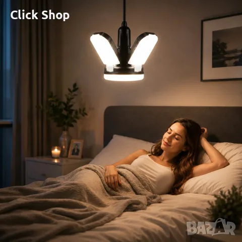 Мощна LED сгъваема лампа 60W – Регулируемо осветление с 4 сгъваеми панела, снимка 2 - Лед осветление - 55293900