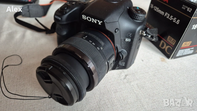 Фотоапарат Sony Alpha 68 SLТ с 3 обектива, снимка 2 - Фотоапарати - 54437925