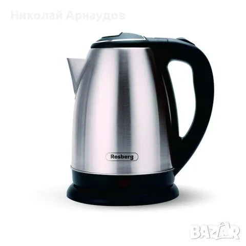 Електрическа кана Rosberg R51230I, 1800W, 1.8л., Корпус неръжд. стомана, S/S, Сив