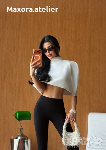 Дамски crop top бял, снимка 3 - Корсети, бюстиета, топове - 54773950