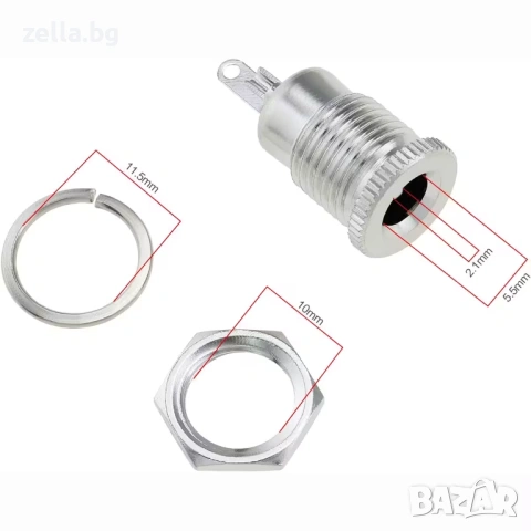Комплект 5 броя DC захранващи букси 12V 5.5x2.1mm женски конектор – за камери LED ленти рутери 10475, снимка 9 - Друга електроника - 54706330