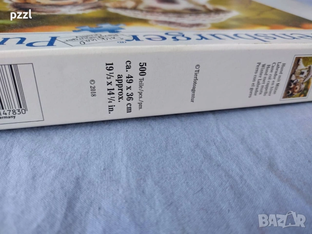 Пъзел "Winter Labrador” Ravensburger 2018г. 500 части, снимка 3 - Пъзели - 55281875