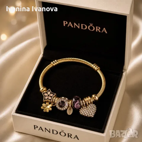 Дамски позлатени гривни Pandora 💎, снимка 2 - Гривни - 55641565