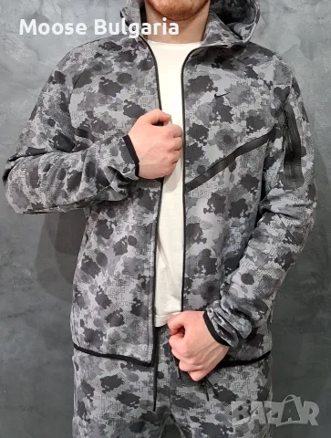 Екип Nike Tech Fleece Сив Камуфлаж, снимка 4 - Спортни дрехи, екипи - 55678908
