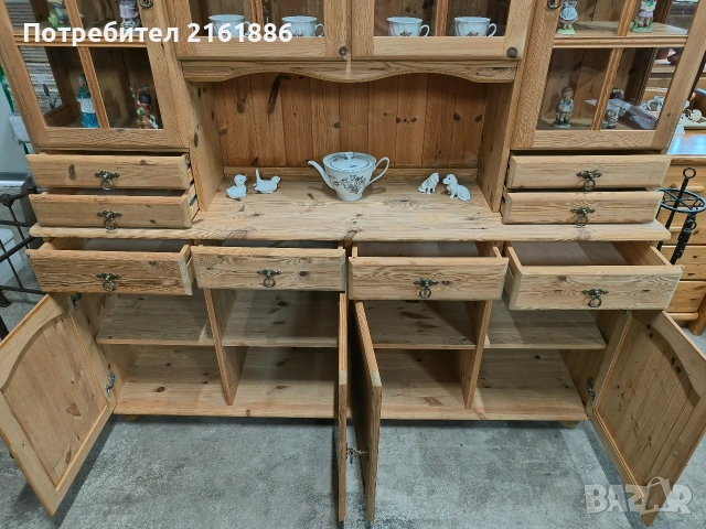 Кухненски бюфет с витрина , снимка 4 - Секции и витрини - 54568077