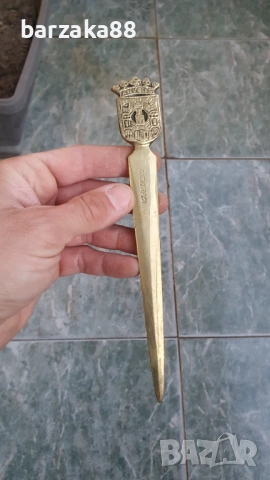 Бронзов Месингов Нож за писма, снимка 3 - Колекции - 54358922