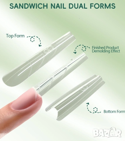 SANDWICH Dual Form , двойни форми тип сандвич - Квадрат, снимка 2 - Продукти за маникюр - 54069418