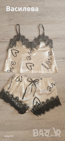 Сатенена пижама , снимка 4 - Пижами - 54196258