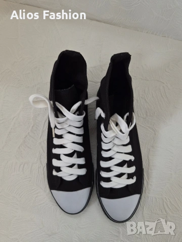 Високи кецове тип Converse – НОВИ, снимка 2 - Ежедневни обувки - 54776205