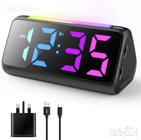 Будилник с RGB нощна светлина