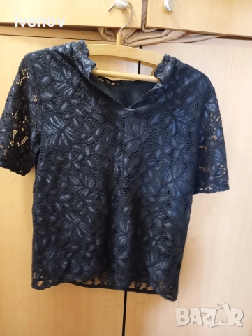 H&M дантелена блуза къс ръкав , снимка 3 - Тениски - 55068195