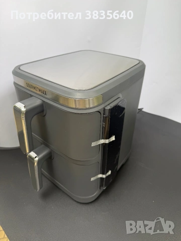 Air Frayer-GOURMETmaxx Dual Air Fryer 10L – луксозен двукамерен Airfryer , снимка 4 - Уреди за готвене на пара - 54674444
