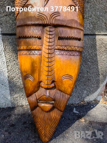 Декоративна дървена маска, снимка 2 - Декорация за дома - 54319028