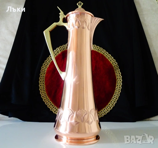 Медна кана с капак WMF бягащ щраус Art Nouveau,Jugendstil 