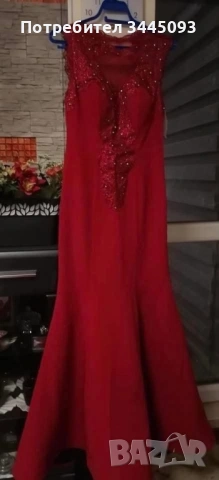 Официална рокля с естествени камъчета - рр М