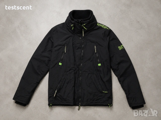 SUPERDRY Wind Attacker Jacket 2XL - Black Neon - Fleece Lined - Оригинално мъжко яке, снимка 11 - Якета - 54011659