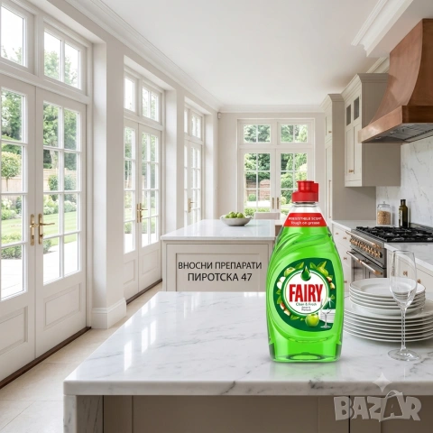 Fairy Clean & Fresh Apple & Rhubarb Веро Концентриран гел за съдове ябълка и ревен 325 мл. 