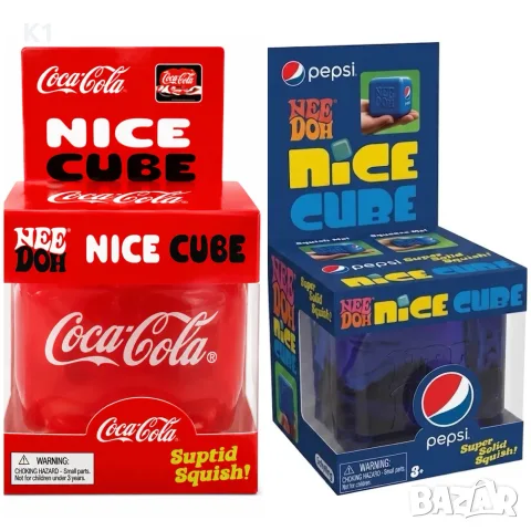 Nee Doh Coca Cola/Pepsi Squishy, Скуиши Кубче Кока Кола/Пепси Nice Cube
