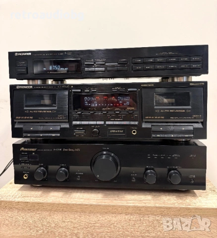 🔊Ретро аудио система сет PIONEER - усилвател, двукасетъчен дек и тунер🔊