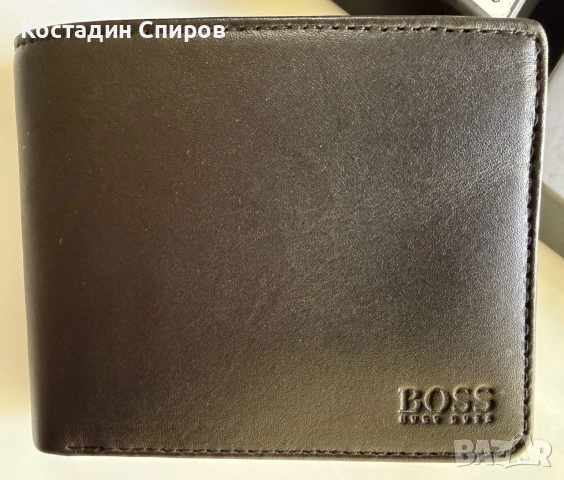 Черен мъжки кожен портфейл BOSS Asolo, снимка 4 - Портфейли, портмонета - 55230526