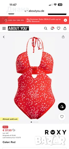 Нов оригинален цял бански ROXY – EU 38 (M)
, снимка 2 - Бански костюми - 55321800
