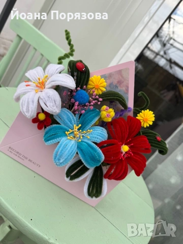 Ръчно изработен букет за всеки повод, снимка 5 - Изкуствени цветя - 54140239