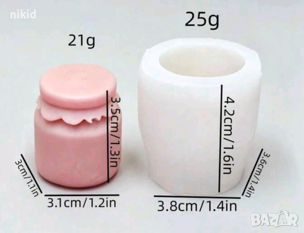 3D Буркан с капаче силиконов молд форма фондан шоколад гипс свещ смола