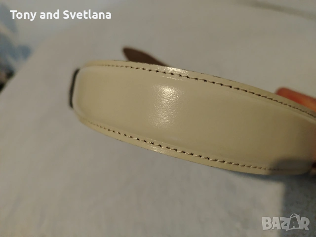 Мъжки кожен колан TEODOR, цвят - светлобежов, снимка 3 - Колани - 54067198