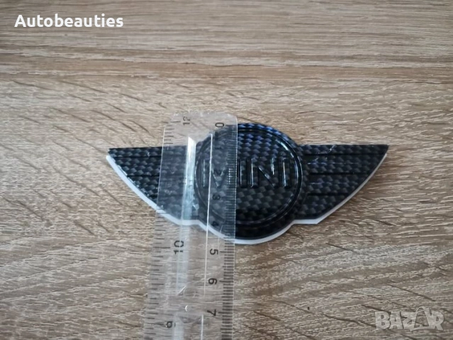 MINI Cooper емблема стар стил карбон, снимка 3 - Аксесоари и консумативи - 54158829