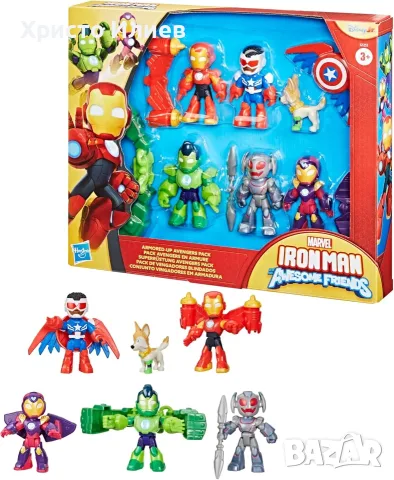  Железният Човек и невероятните му приятели HASBRO Iron man 5 героя с аксесоари, снимка 4 - Фигурки - 55568914