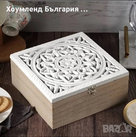 Красива дървена кутия за чай, снимка 2 - Аксесоари за кухня - 54344050