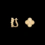 Van Cleef & Arpels VCA Gold Clear Vintage Alhambra Clips Clover Дамски Обеци, снимка 8