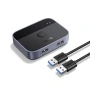 UGREEN USB 3.0 KVM Switch 2x2 5Gbps с 2 USB кабела, снимка 1