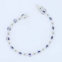Сребърна тенис гривна с натурални Сапфири Royal Blue от Шри Ланка със сертификат , снимка 4