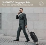 Комплект куфари SHOWKOO от 3 части, включва 3 текстилни куфара  M-L-XL, TSA заключване, 4 въртящи се, снимка 3
