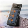 Външна батерия със соларен панел Power bank UKC 8412 10 000 Mah кабел за зареждане 4в1 Син, снимка 12