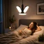 Мощна LED сгъваема лампа 60W – Регулируемо осветление с 4 сгъваеми панела, снимка 2
