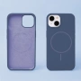 Кейс Silicone Thin Mag за iPhone 16 Pro (6.3), тъмносин и Протектор, снимка 4