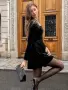 Нова дамска кадифена рокля - размер L (40/42), снимка 2