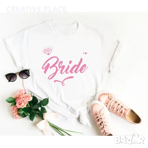 Дамска тениска с щампа - Bride Pink Moda