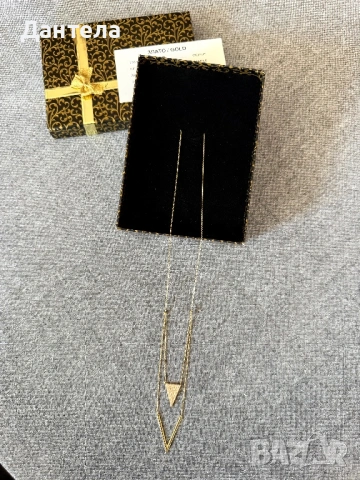 Ново златно двойно колие с камъни - 3.19гр., снимка 6 - Колиета, медальони, синджири - 54226149