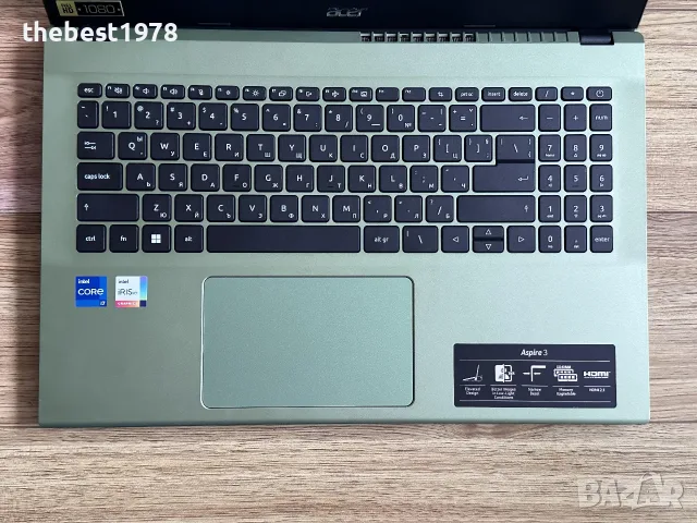 15.6 Acer Green A315`Core i7-1255U/12GB DDR4/512GB NVMe/Full HD IPS/Батерия 8ч, снимка 4 - Лаптопи за работа - 55609695