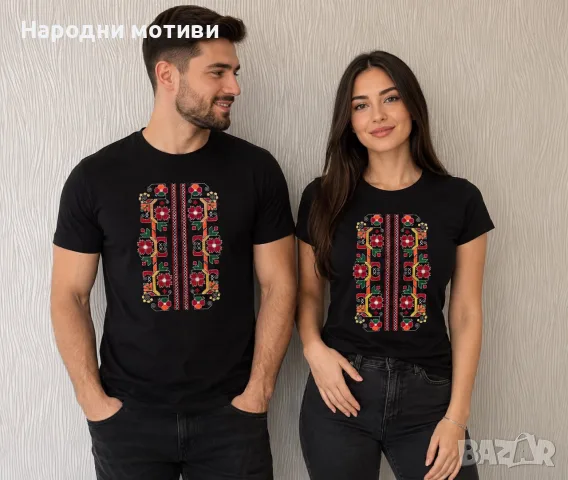 тениски с бродирани шевици /тениски с бродирани народни мотиви, снимка 5 - Тениски - 55532661