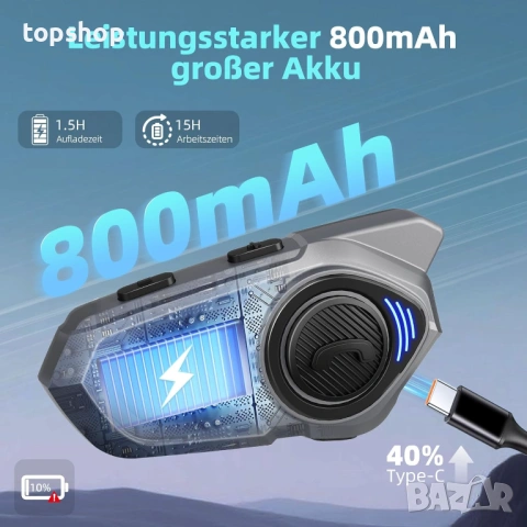 Чисто нов Мото Интерком CHUANYUE X2 за 4 човека Bluetooth 5.4 – Запечатан в Целофан, 1200м Обхват , снимка 7 - Аксесоари и консумативи - 54794567