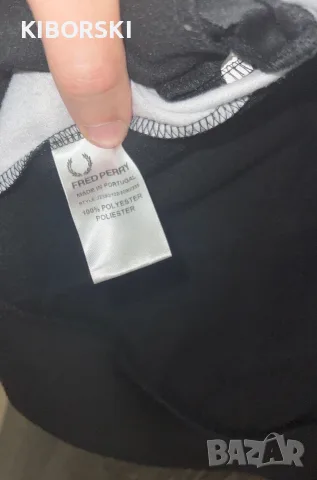 Оригинално спортно горнище Fred Perry Argyle Track Jacket (Сиво / Черно) – Размер L, снимка 3 - Суичъри - 55403165
