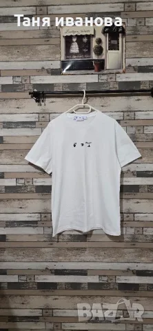 Off White XL-мъжка тениска (А-167), снимка 4 - Тениски - 55639861