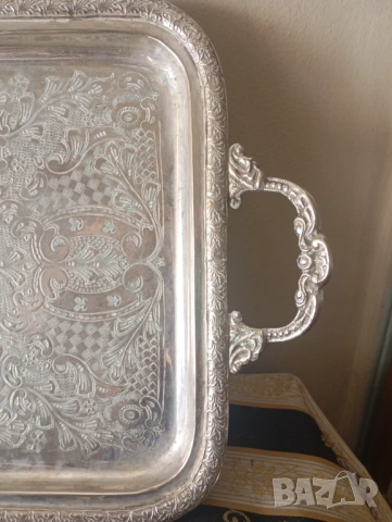 Посребрен поднос,табла, снимка 2 - Други ценни предмети - 54133804