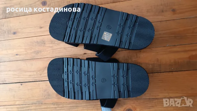 Дамски черни чехли 39/40, снимка 4 - Чехли - 55331769