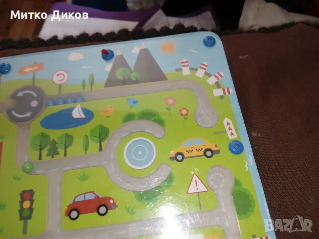 Дървена магнитна игра с градски мотив с магнитна писалка и топчета които се местят и друга, снимка 3 - Образователни игри - 55604488